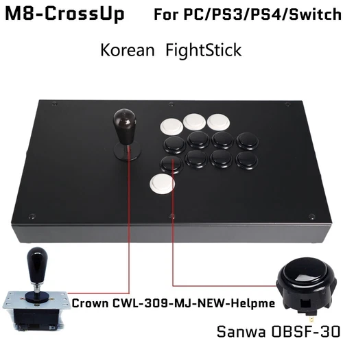 FightBox M8-CrossUP Arcade Controller for PC/PS/Switch – SOCD Friendly
