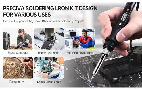 Digital display adjustable temperature electric soldering iron tool kit multimet - Picture 5 of 14