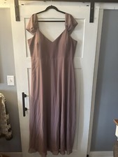 Birdy Grey Dress Plus Size Long Evening Gown With Pockets 2x Muted Purple
