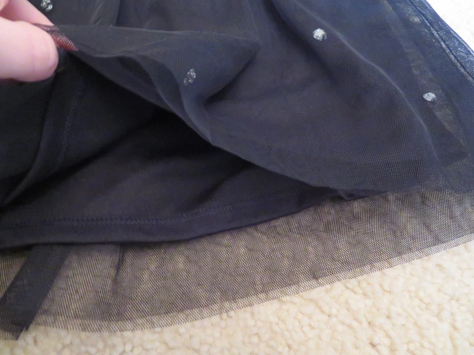 Nuevo Niñas Circo Negro Tul Tutú Falda En Capas Estrás Transparente Talla Mediana 7/8 Foto 3 de 4