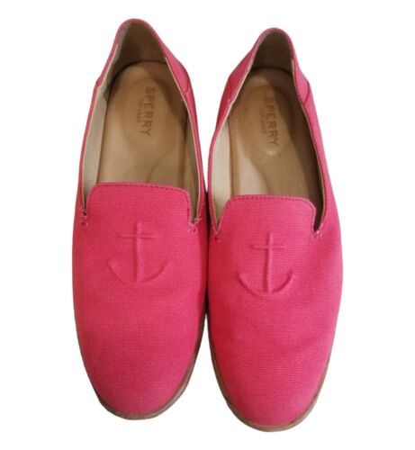 Sperry Womens Size 8.5 Topsider Red Slip On Anchor