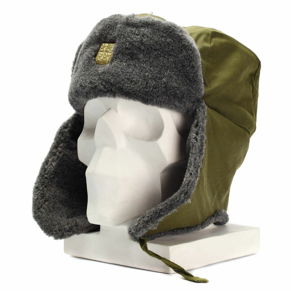 Genuine Czech army cap military winter hat Ushanka grey Genuine Czech army cap military winter hat Ushanka grey