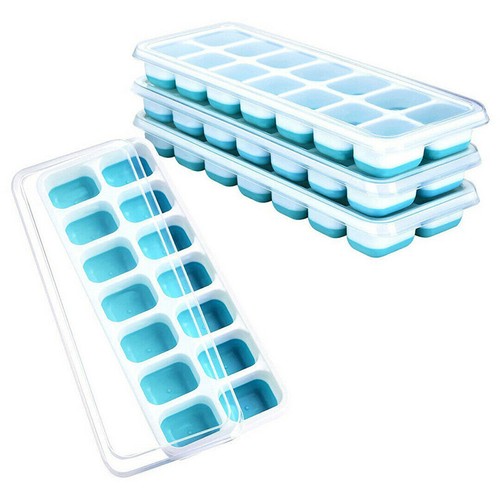Silicone Ice Cube Tray Ices Jelly Maker Mold Trays with Lid for Whisky Cockt-jl - Imagen 3 de 12