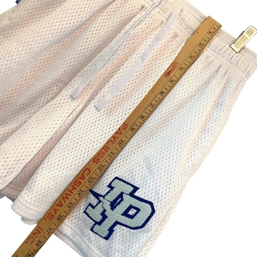 Inaka Power League Mesh Shorts Varsity Patch Streetwear Drawstring Men White XL - Picture 12 of 14