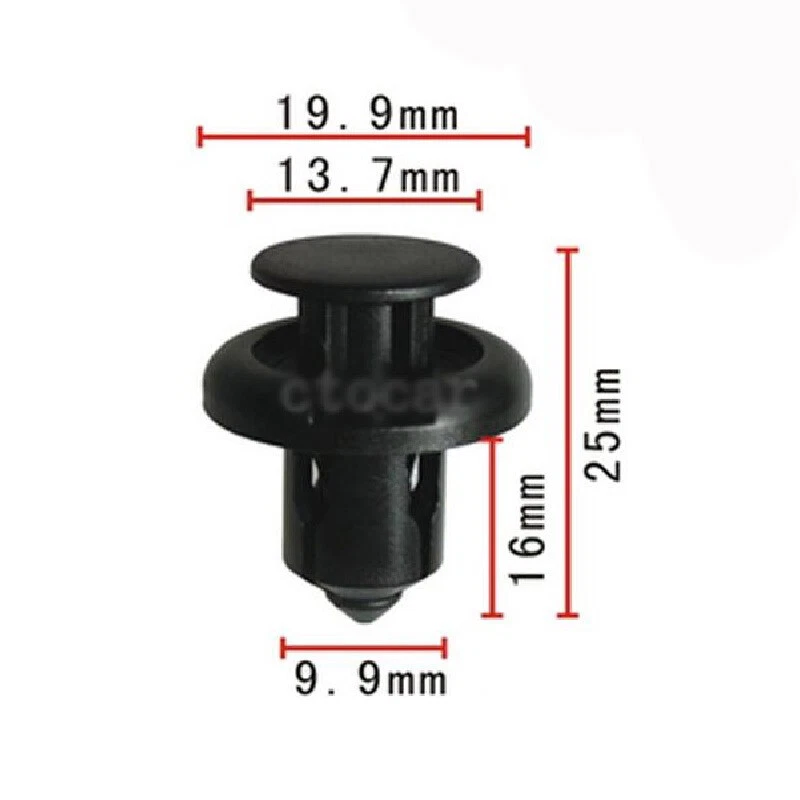 50 clips de sujeción de remaches de parachoques de nailon para Honda Acura 10 mm agujero 91503-SZ3-003 Foto 2 de 3