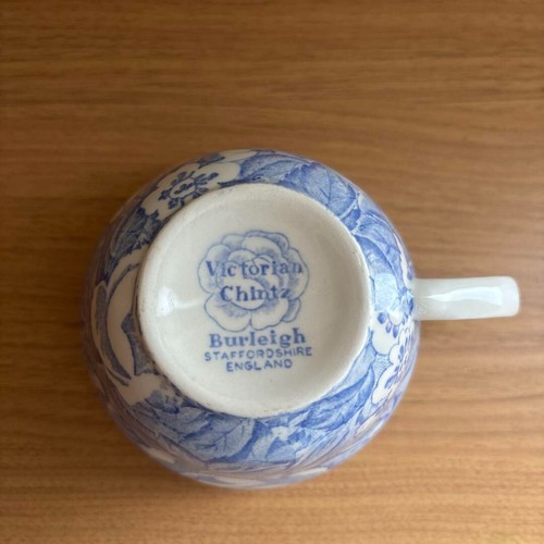 Burleigh Victorian Chintz Blue Cup Saucer Set #1 - Picture 7 of 10