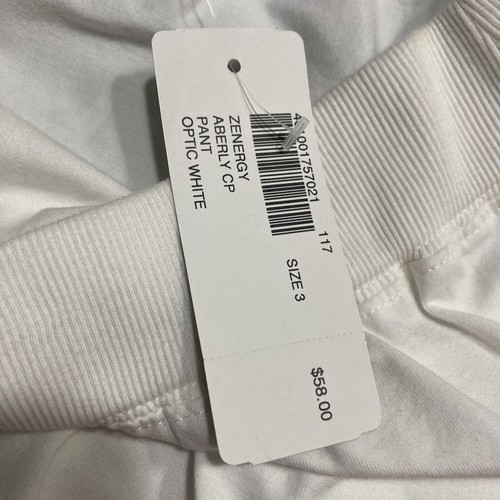 ZENERGY Women's Aberly Pnats Optic White Size 3 Retail $ 58 - Picture 7 of 7
