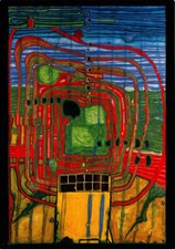 Kunstkarte Hundertwasser "Hommage au Tachisme"