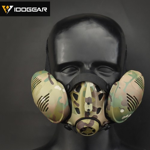 IDOGEAR Tactical Bilateral Respirator Half Face Mask Facepiece Hunting Mask Gear - Picture 3 of 17