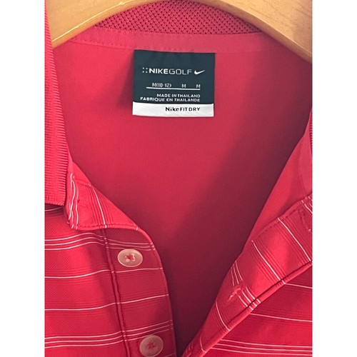 Nike Golf Poloshirt DRI-FIT gestreift rot kurzarm sportlich Oberteil Jugend Gr. M - Bild 3 von 19