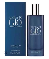 GIORGIO ARMANI Acqua Di Gio Profondo EDP Travel spray, 0.5oz/15ml. Sealed