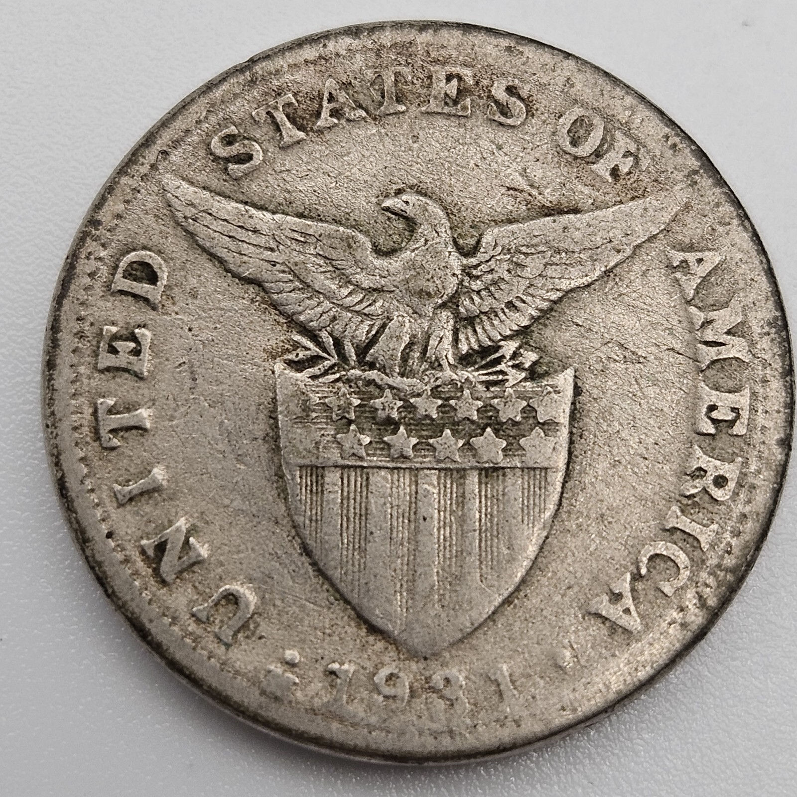 1931M 5 Centavos Fine Philippines US Manila Mint CopperNickel Coin