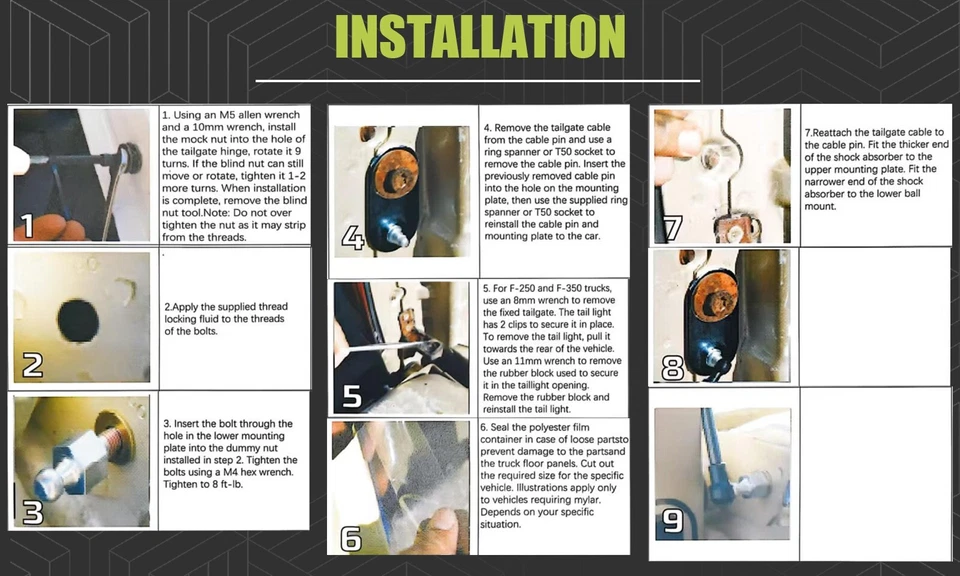 Amortiguador de asistencia de puerta trasera para Ford F-150 F-250 F-350 F-450 Super Duty 1997-2003 Foto 2 de 4