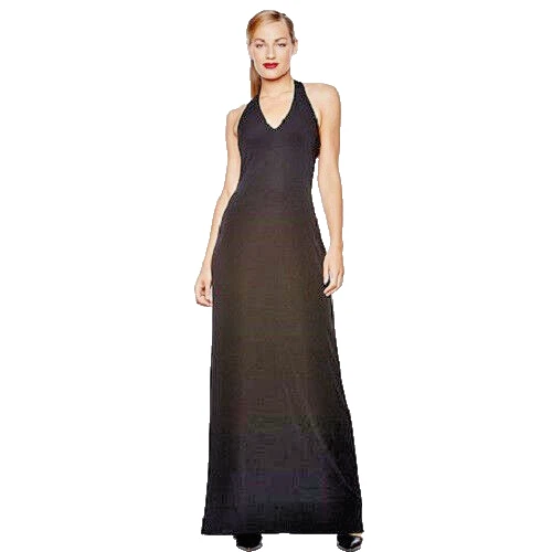 Nuevo sin etiquetas Vestido Jersey David Meister Borla Espalda Negro $360 Talla 6 Foto 2 de 2