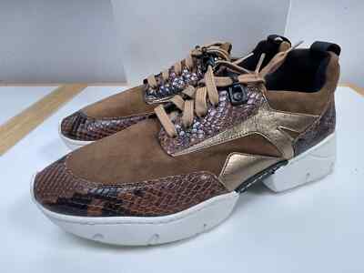 RUSSELL BROMLEY Trainers UK Leather Brown Snake Skin