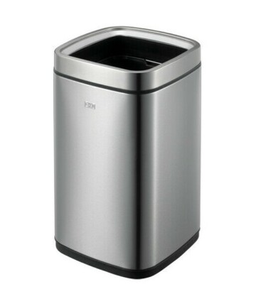EKO Papierkorb Mülleimer Laguna 12 Liter Edelstahl matt optimal fürs Büro