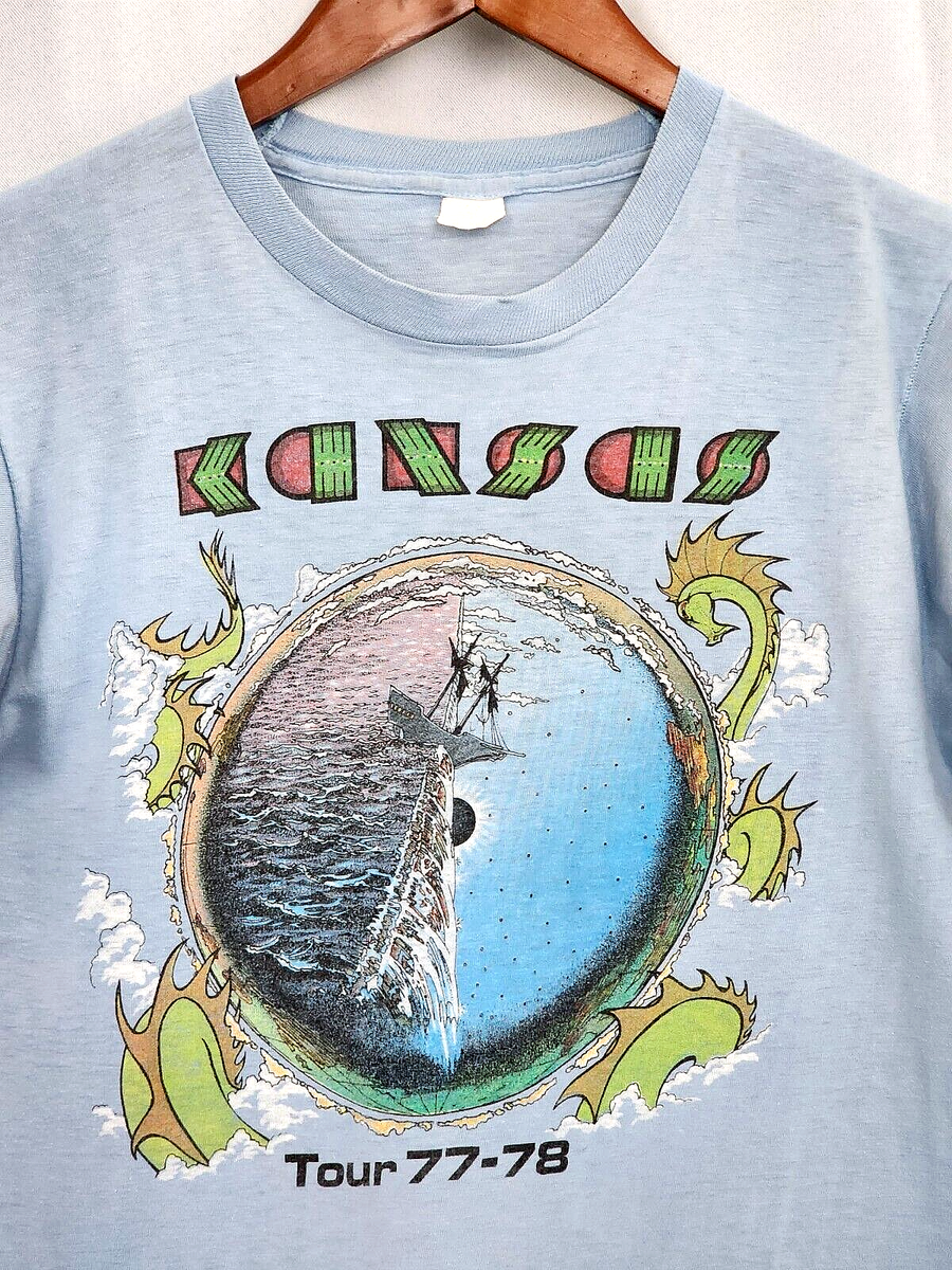 Vintage KANSAS BAND T Shirt 1977 78 tour STAGE CREW rock XSM/SM | eBay