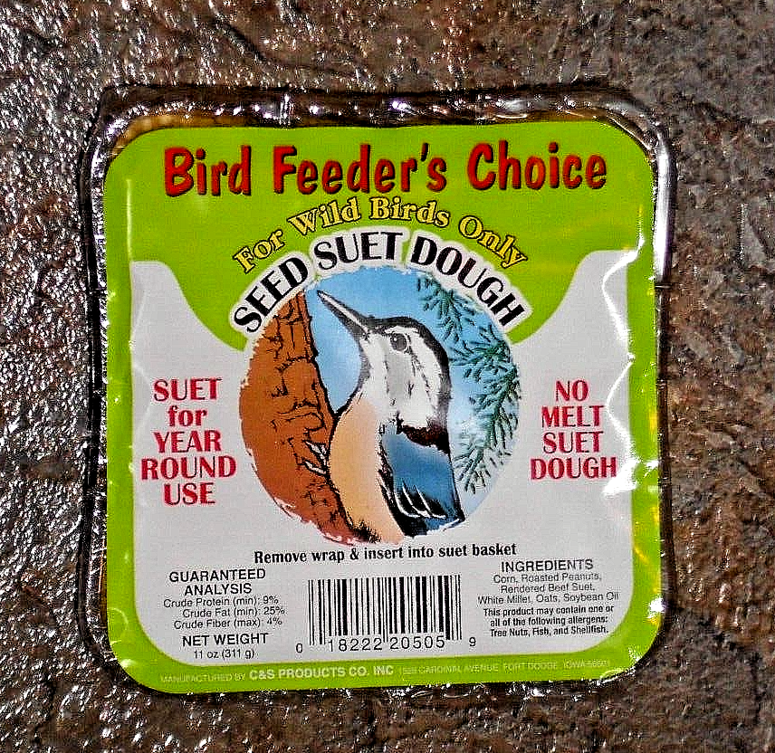 Wild Bird Suet Cake For Year Round Use 11 Ounce Seed Suet Dough Flavor