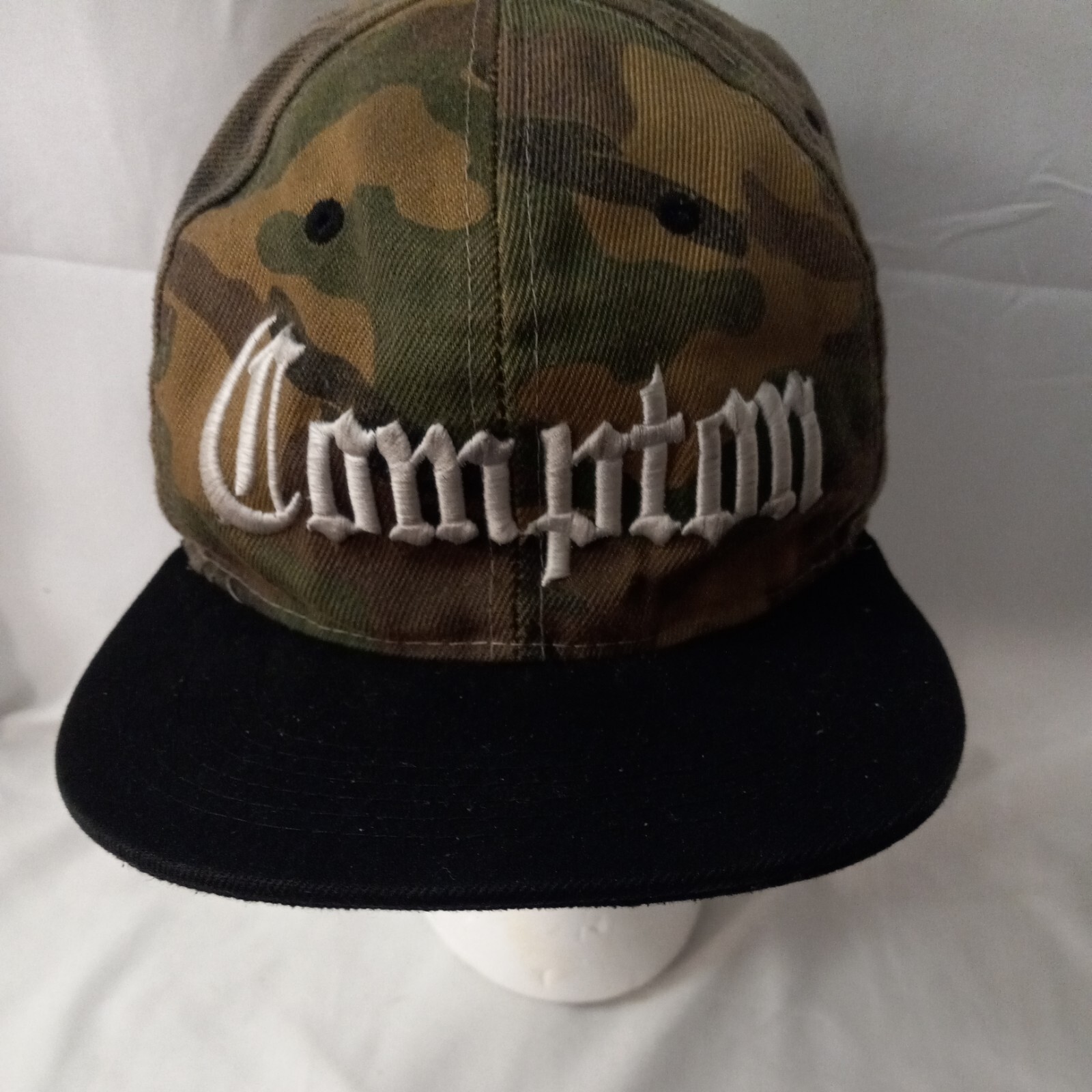 COMPTON Script Camouflage Baseball Hat Cap Snapba… - image 1