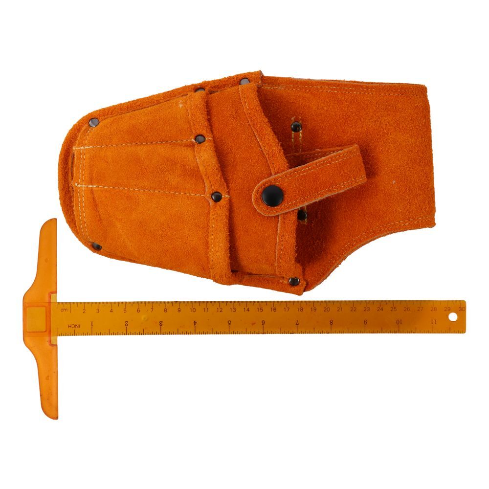 Cowhide Toolkit Yellow Tool Pouch Bag Wearable Waist Bag Electrician