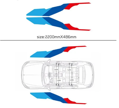 Tricolor Graphics Car Sticker Vinyl Decals For BMW Z4 2Sides Skirt Racing Stripe - Picture 3 of 9