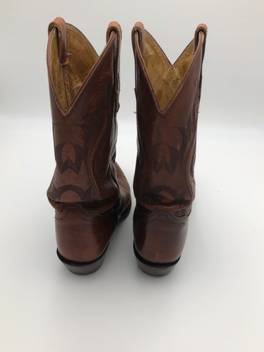 Tony Lama Brown-Red Boot Pointed Toe 10.5 D Embroidered Accent On Boot 1.5” Heel - Picture 4 of 4