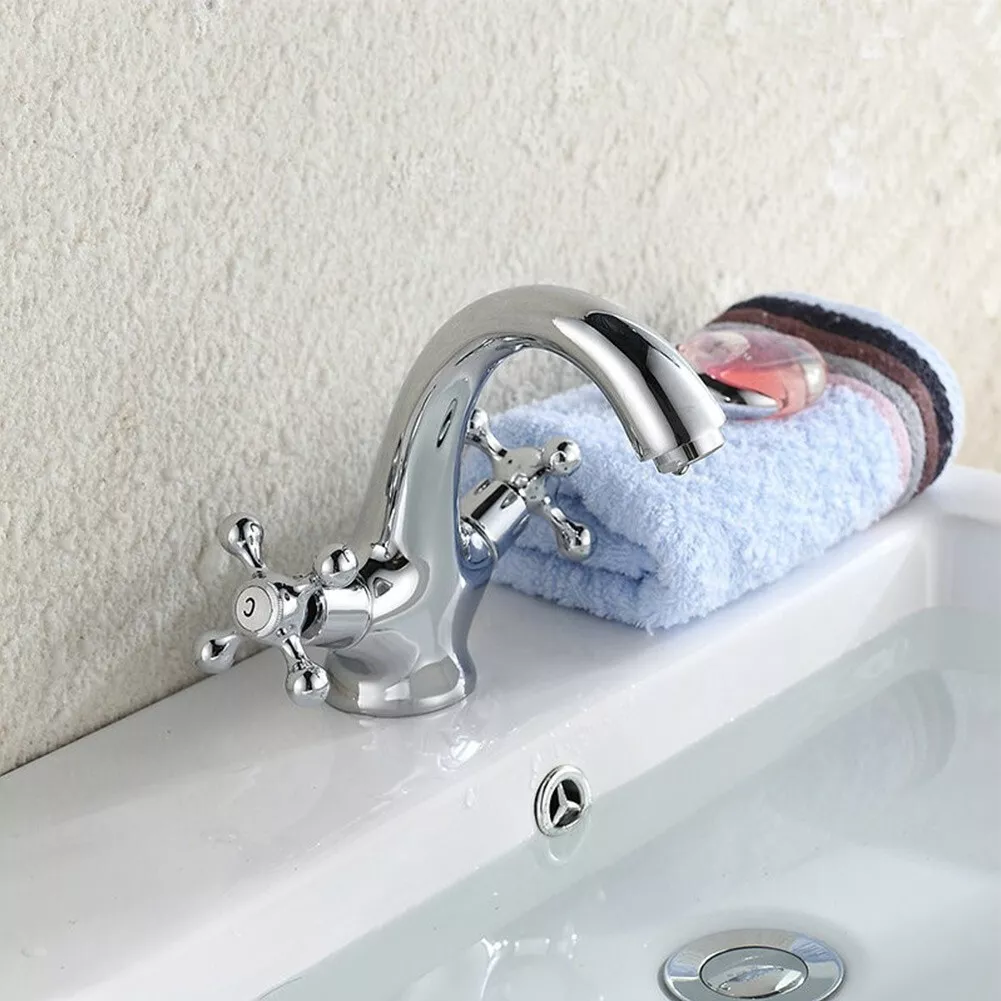Robinet de salle de bain pivotant en cuivre premium en finition chrome poli  vint