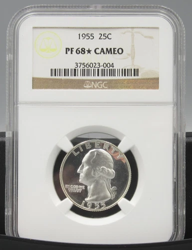 1955 Washington Quarter NGC PF68 * Star CAMEO