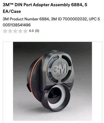 3M 6884 Din Port Adapter Assembly for 6000 Series Respirators