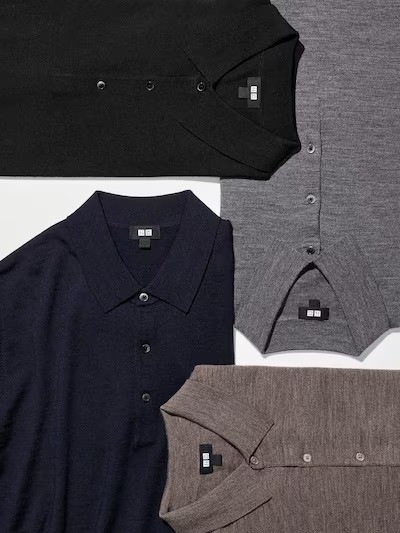 UNIQLO Merino Knit Polo Shirt XS-3XL Long-Sleeve Men 478537 Japan New