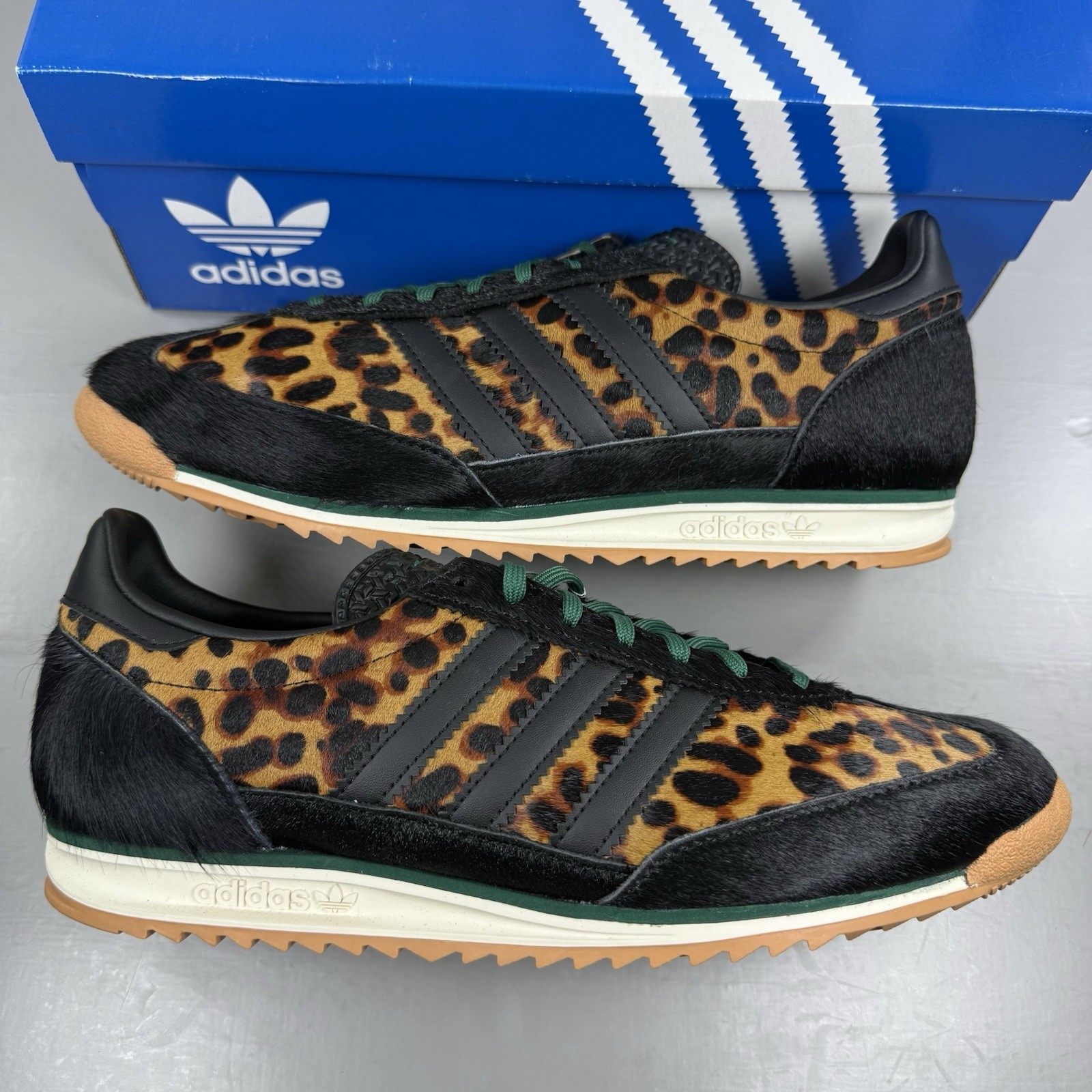 Adidas SL 72 OG Size UK 9 Leopard Print Black Green W Trainers JI0187