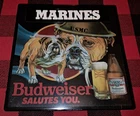 Excellent Vintage 1985 Budweiser Bud Beer U.S.M.C MARINES Bulldog Lighted Sign