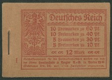 Dt. Reich 1921 Markenheftchen Germania/Ziffern MH 15 A postfrisch, siehe Hinweis