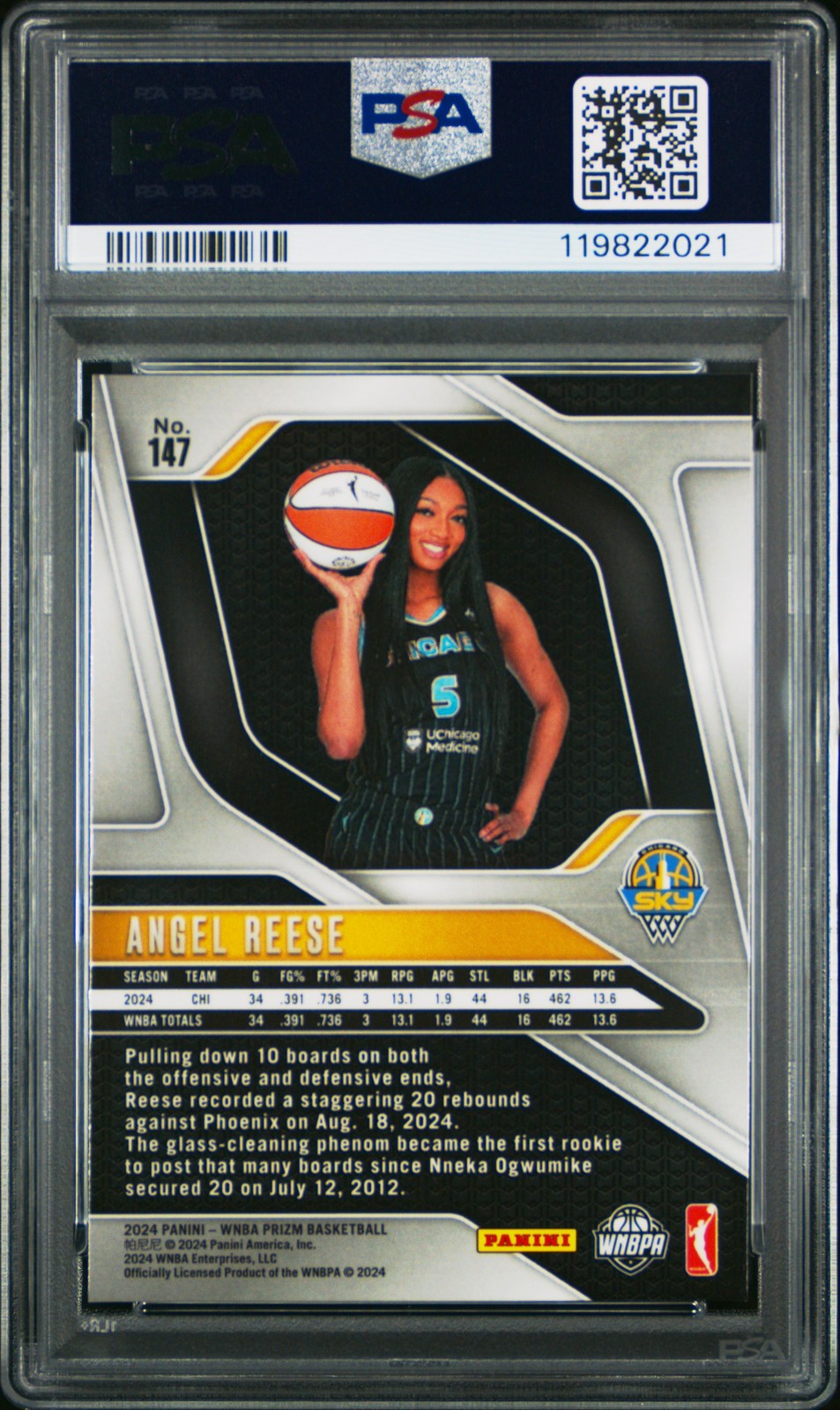 2024 PANINI PRIZM WNBA #147 ANGEL REESE ROOKIE RC PSA 7 view 2