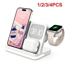 1-4 PCS Magnetic Wireless Charging Dock Station for Samsung iPhone Android Phone