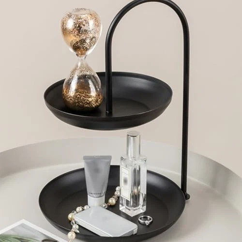 2 Tier Iron Serving Tray, Proof Double Tier Fruit and Snack Platter for Coffe... - Image 3 of 4