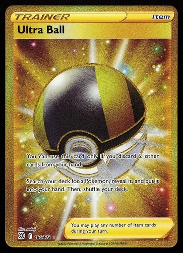 Ultra Ball 186/172 Secret Rare Brilliant Stars Pokemon Card