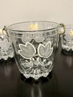 Vintage Italian Lubiana Frosted Leaf Ice Bucket with 6 Short Glasses — photo 5