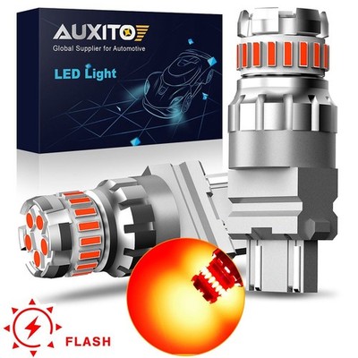 AUXITO 3157 FLASH LED Stop Brake Light Bulb for Audi BMW VW Red Canbus Error Fre