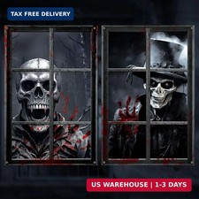 Halloween Decorations 2-Pack Blood Skeletons Window Decor, 32 x 47 Inch Party