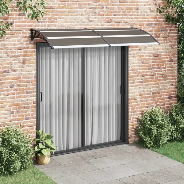Vordach HaustüR ÜBerdachung Polycarbonat 240X100 Cm Schwarz-image