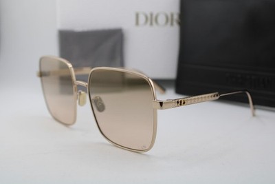 NEW CHRISTIAN DIOR DIORCANNAGE S1U D0L6 SHINY GOLD AUTHENTIC SUNGLASSES 59-18