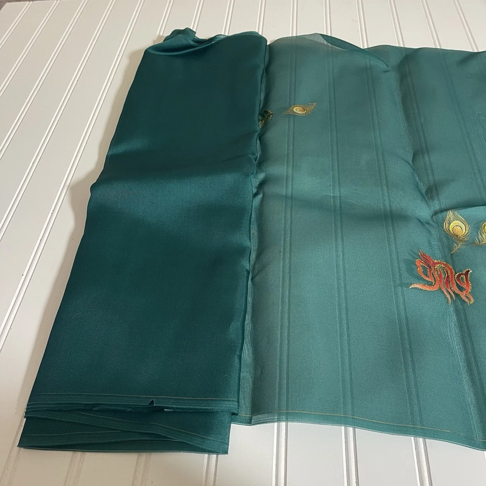 SILK Dark Green FABRIC 2 Yards x 21 Inches Wide or 72 Inches x 21 Wide - Image 2 of 4