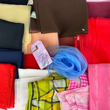 VTG Scarf Lot Japan Nylon, Silk Blend, Nasharr , MOD Mid Century Solid, Printed