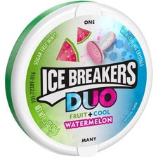 ICE BREAKERS DUO Watermelon Flavored Mints Pack of 4 1.3 Ounce