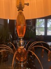 Rare 1970s MCM EF&EF Industries Waterfall Amber 3 Way Table Lamps-org. Shades- — photo 7