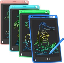 4 Pack LCD Writing Tablet for Kids, 8.5 Inch Colorful Doodle Board Drawing Ta...