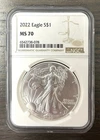 2022 Eagle S $1 - Silver Eagle NGC MS70 Brown Label #6542738-078