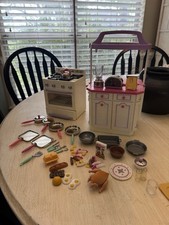 Vintage 1996 Tyco Kitchen Littles Deluxe Oven Island Lot with Accessories