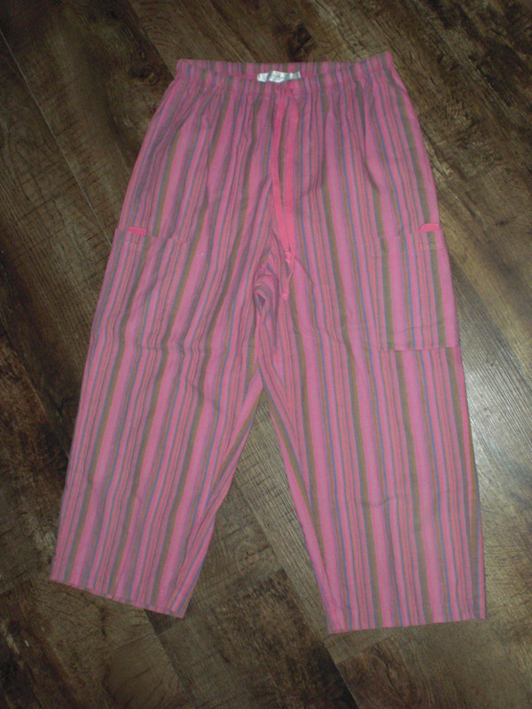 FRESH PRODUCE Size S  Preowned  Pants  Multi-Color Stripes 100% Cotton